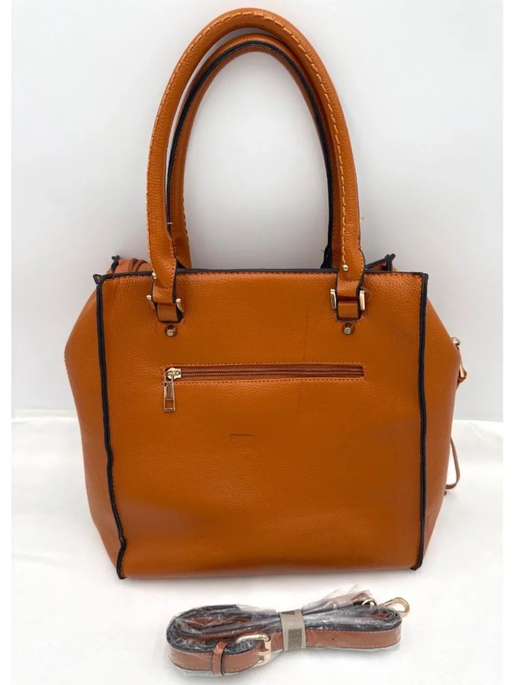 Mellow World Faux Leather Tote/Satchel Detachable Strap & Gold Hardware